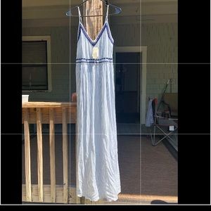 Maxi blue and shite stripes dress